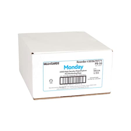 Valugards Bag High Density Saddle Preportion Bag Printed Monday Blue, PK2000 303679771